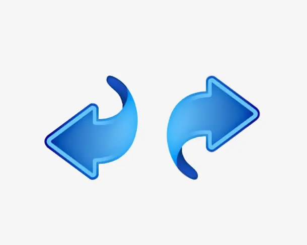 科技蓝 箭头 左右 转折免抠