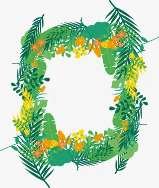 夏日花草植物派对免抠