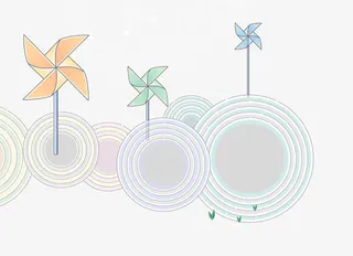 小清新风车装饰元素免抠