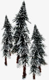 白色雪地松树林淘宝促销免抠