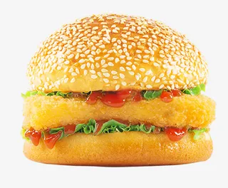 香辣肉排汉堡免抠