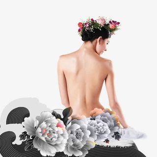 灰色健身养生女子会所免抠