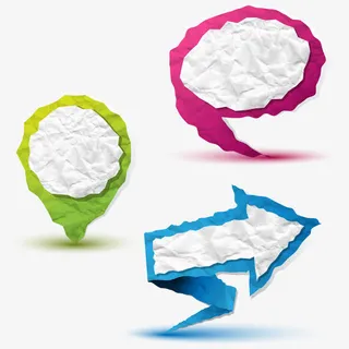 创意褶皱纸张标签矢量素材免抠