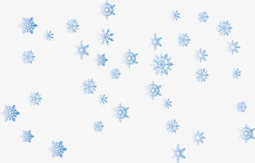 蓝色漂浮雪花片免抠