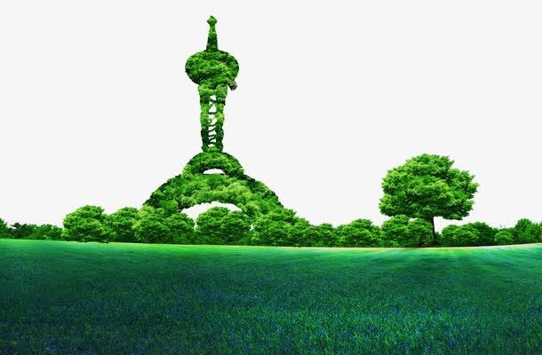 绿色城市建筑免抠