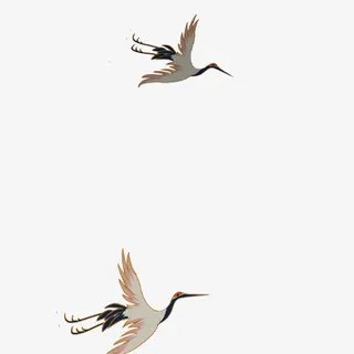 中国风白鹤深色免抠