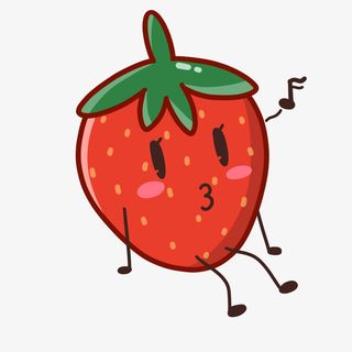表情可爱水果草莓免抠