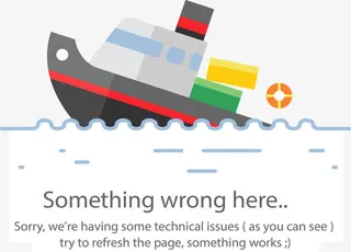 海上沉没的邮轮错误页面免抠