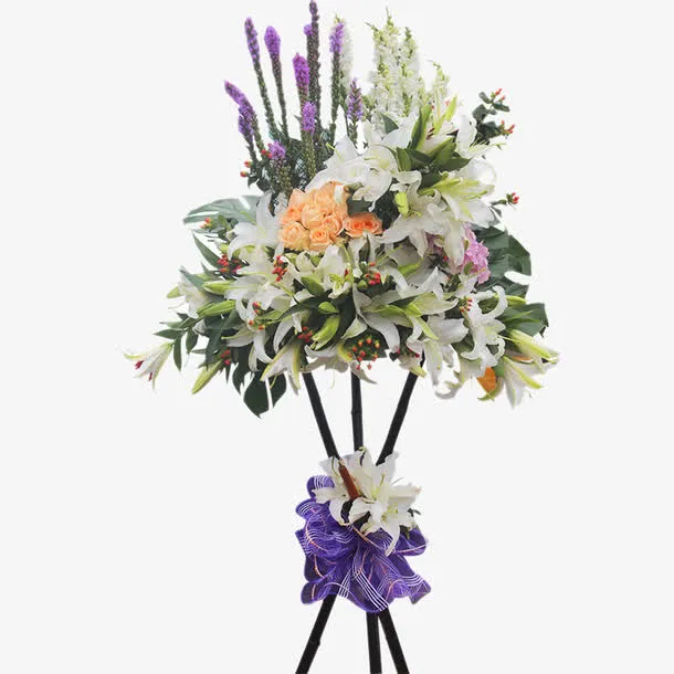 百合花篮一大束免抠