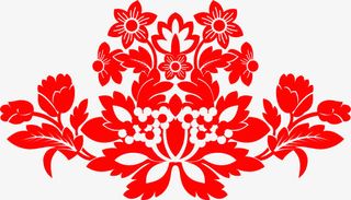 创意手绘开放的花卉图案免抠