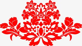 创意手绘开放的花卉图案免抠