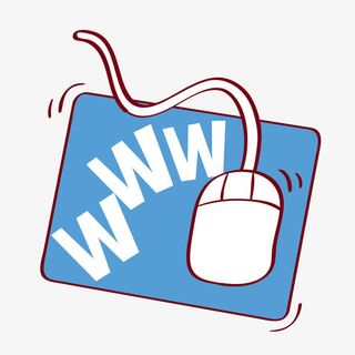 鼠标和鼠标垫卡通插画免抠