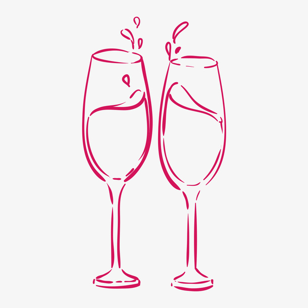 手绘高脚杯免抠