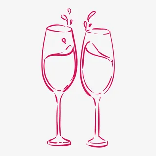 手绘高脚杯免抠