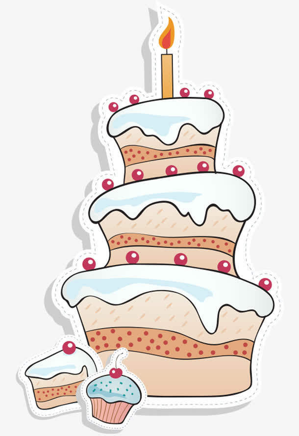 卡通生日蛋糕素材图片免抠