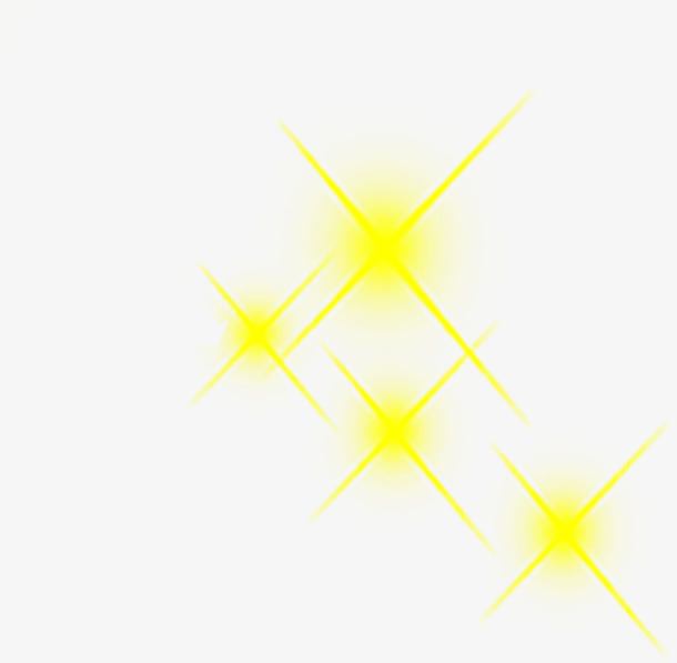 黄色星光海报装饰中国风免抠