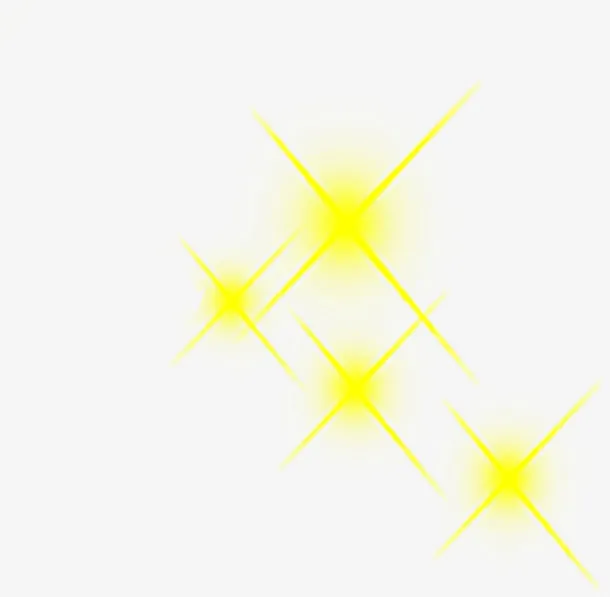 黄色星光海报装饰中国风免抠