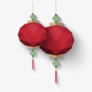 晶体灯笼装饰图案免抠