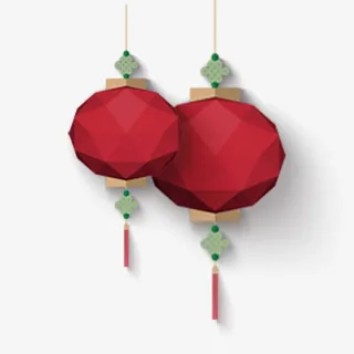 晶体灯笼装饰图案免抠