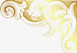 黄色渐变房地产装饰花纹免抠