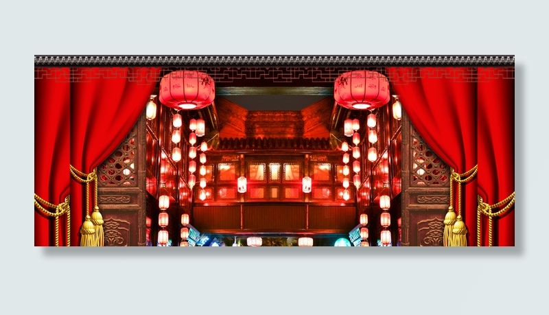 中国风红色新年古典背景素材高清