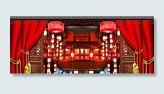 中国风红色新年古典背景素材高清