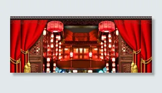 中国风红色新年古典背景素材高清