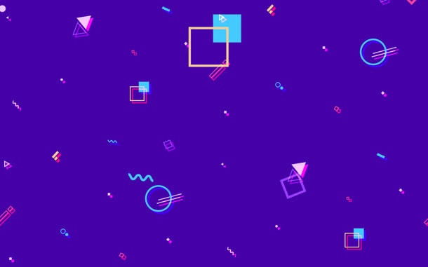 漂浮彩块蓝色电商海报免抠