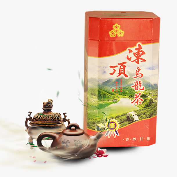 冻顶乌龙茶红罐子陶瓷茶壶免抠