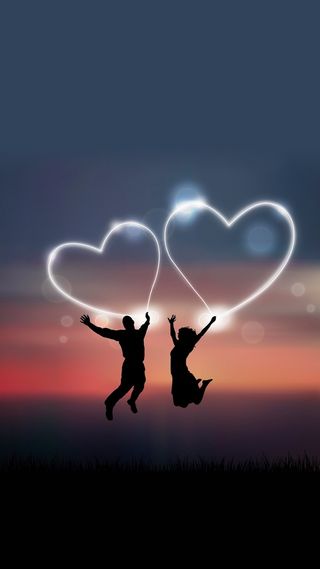 梦幻星空爱情爱心H5背景高清