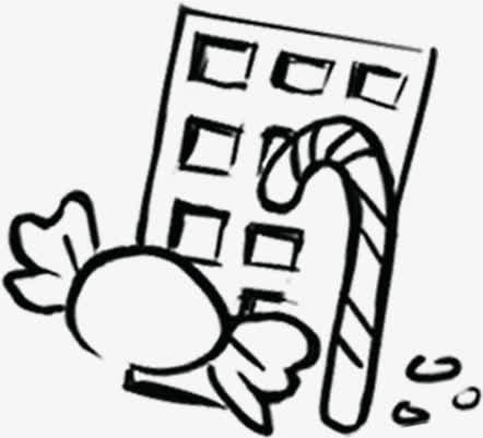 卡通手绘拐杖糖果免抠