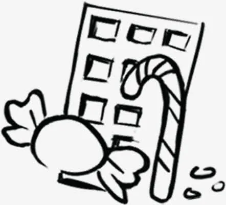 卡通手绘拐杖糖果免抠