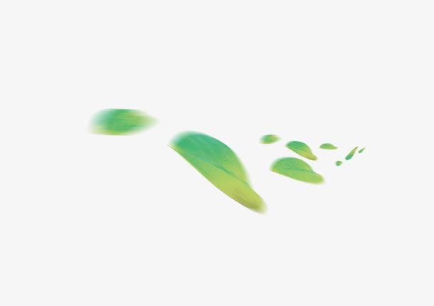 绿色清新飘叶免抠