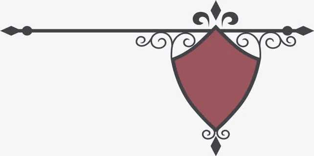 酒红色花边标题框免抠