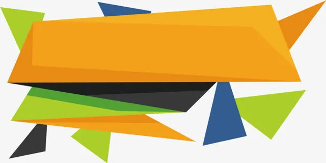 橘色拼图几何标题框免抠