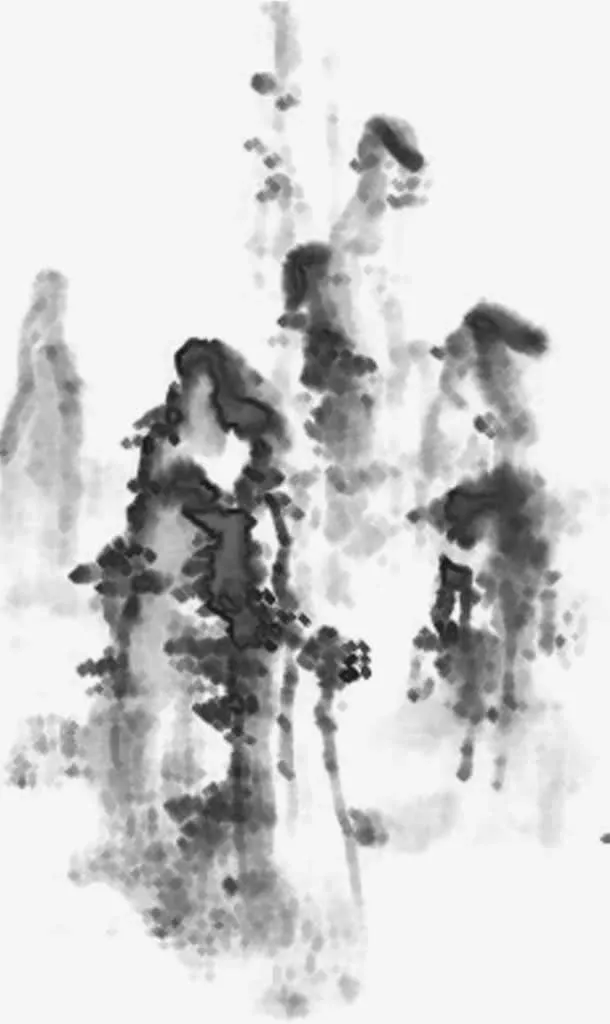 古典水墨古典墨迹免抠