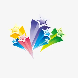 矢量立体五角星装饰免抠