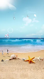 夏季度假海边背景高清