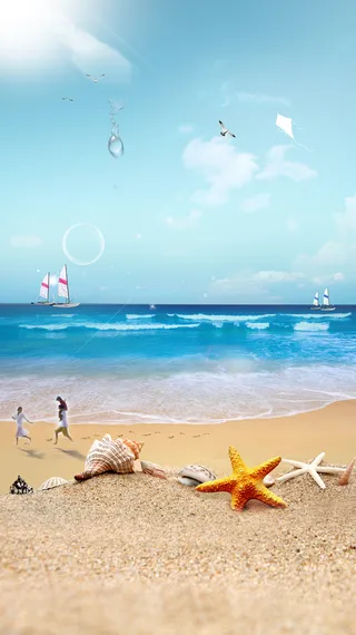 夏季度假海边背景高清