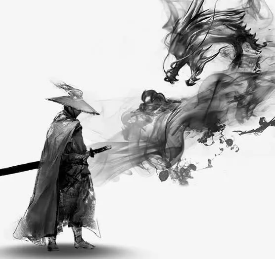 水墨武侠和龙免抠素材免抠