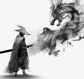 水墨武侠和龙免抠素材免抠 水墨武侠和龙免抠素材免抠