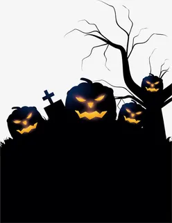 矢量枯树南瓜草地免抠