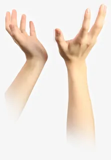 双手张开的手势动作免抠