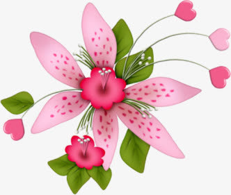 红色花瓣花朵彩绘花朵免抠