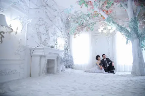 唯美室内婚纱拍照免抠