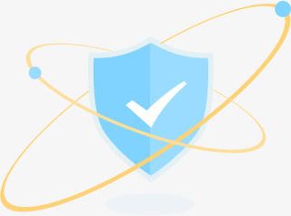 蓝色卡通盾牌对号免抠