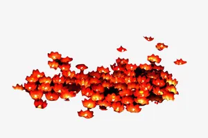 橙色河灯素材免抠