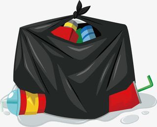 黑色垃圾袋免抠