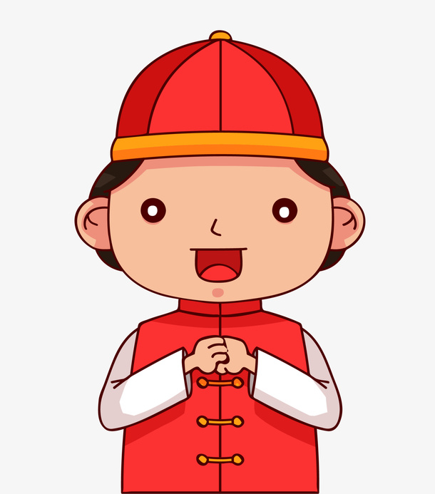 春节拜年的小男孩免抠