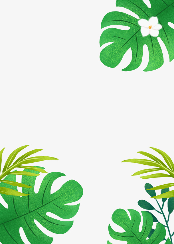 冰爽夏日植物前景免抠